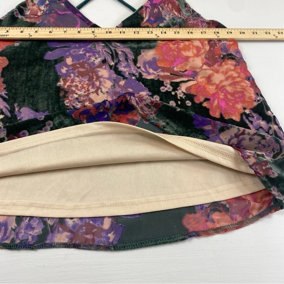 OnTwelfth Women’s Fully Lined Floral Velvet Burnout Strappy Tank Camisole Sz L‎ - Picture 13 of 16